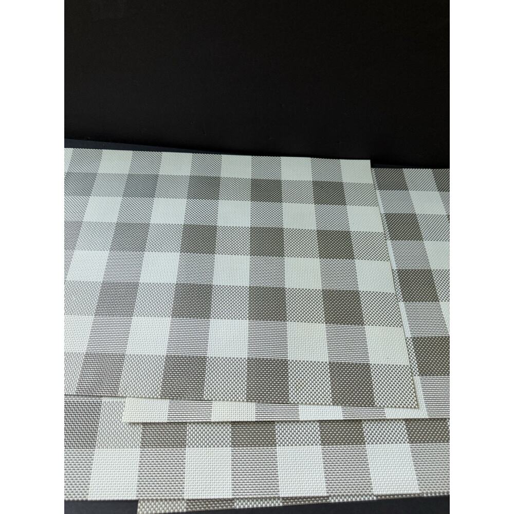 Vinyl Buffalo Check Placemats Gray White Farmhouse Country 13x17